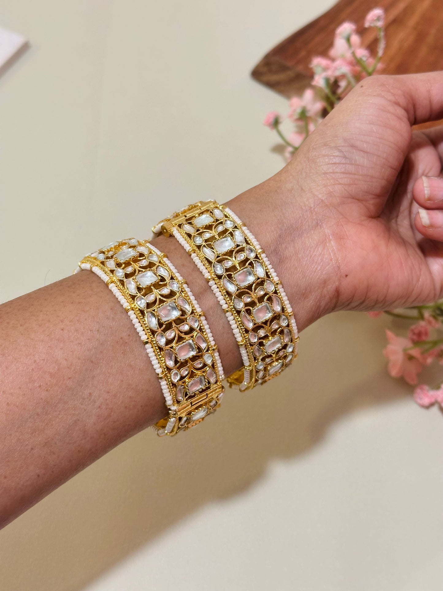 Pachi Kundan Wedding Bangles