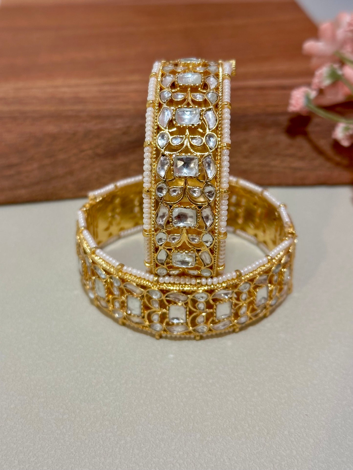 Pachi Kundan Wedding Bangles