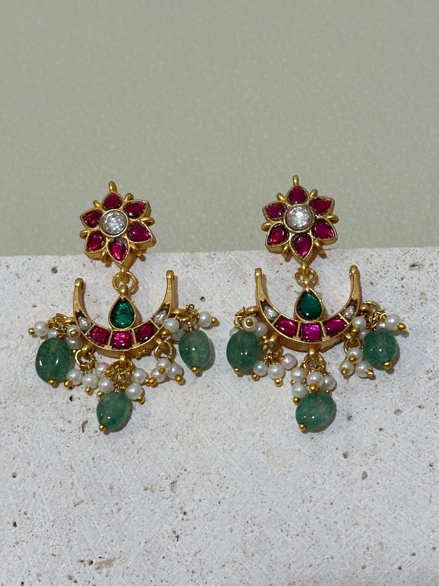 Jadau Kundan Floral Earrings