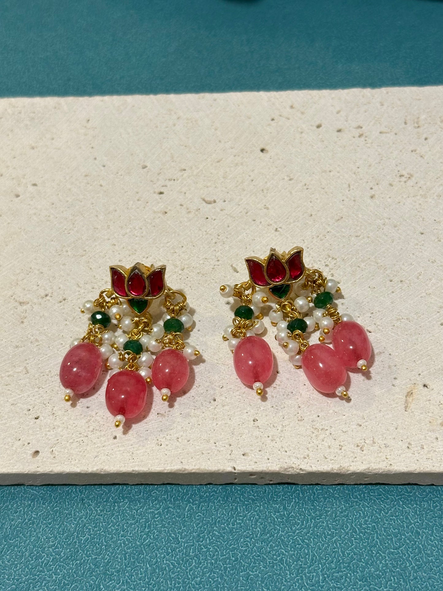 Multi Color Jadau Kundan Earrings