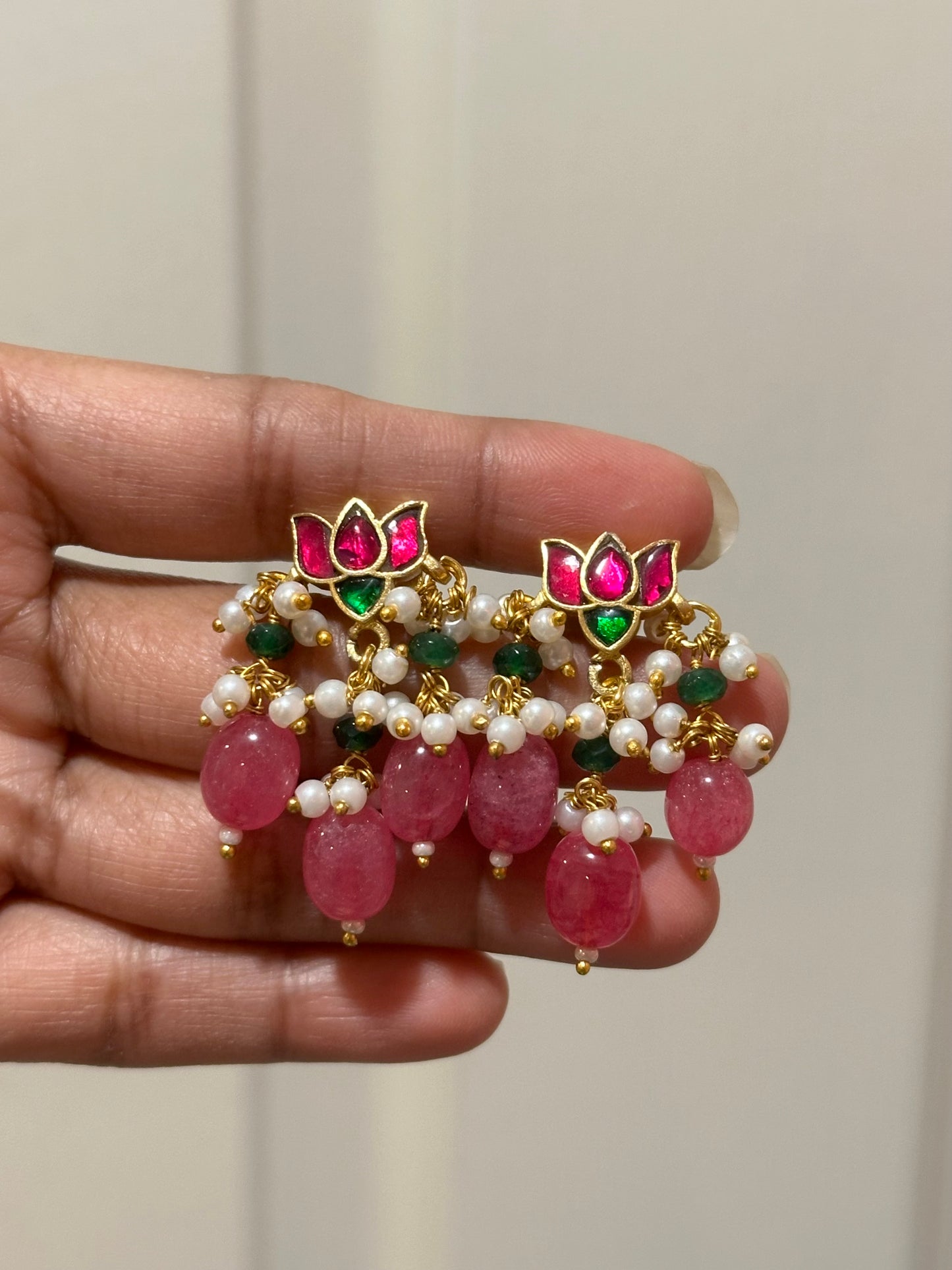 Multi Color Jadau Kundan Earrings