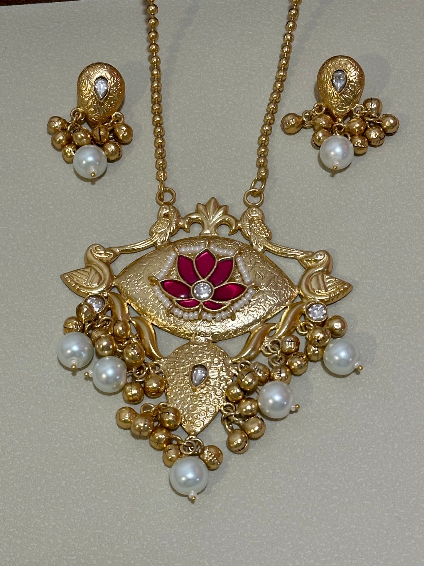 Fusion Long Necklace with Jadau Kundan Work