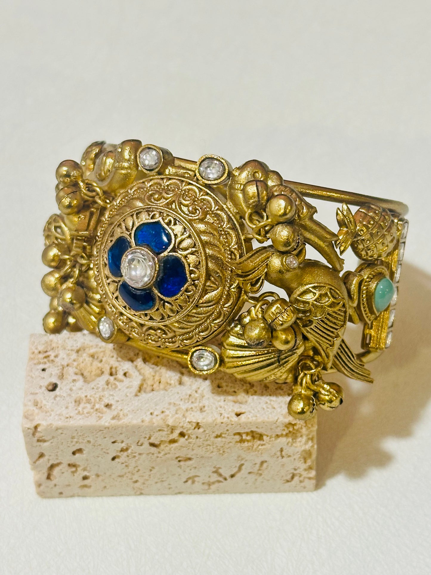 Peacock Motif Statement Cuff