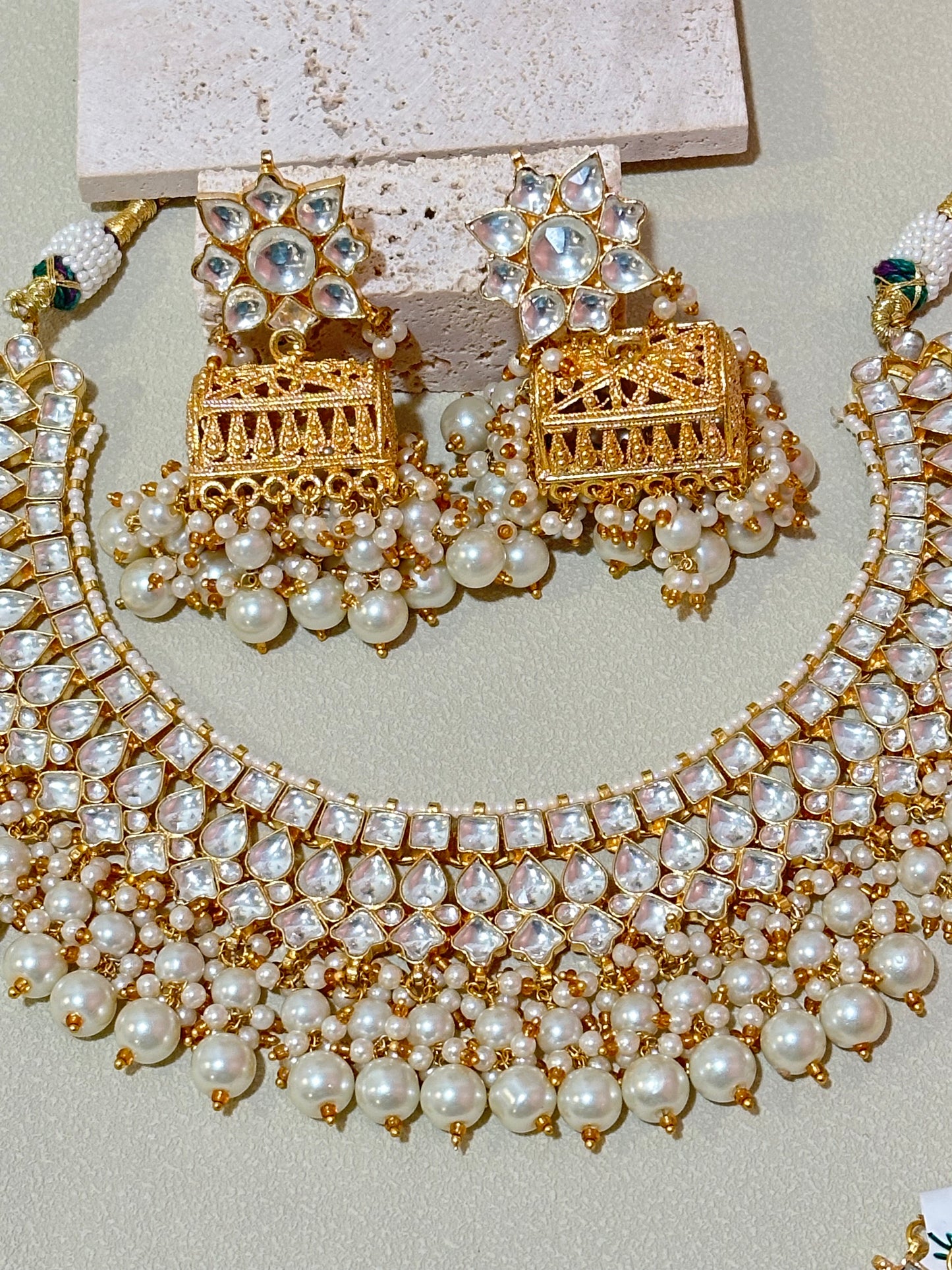 Pachi Kundan Bridal Necklace Set