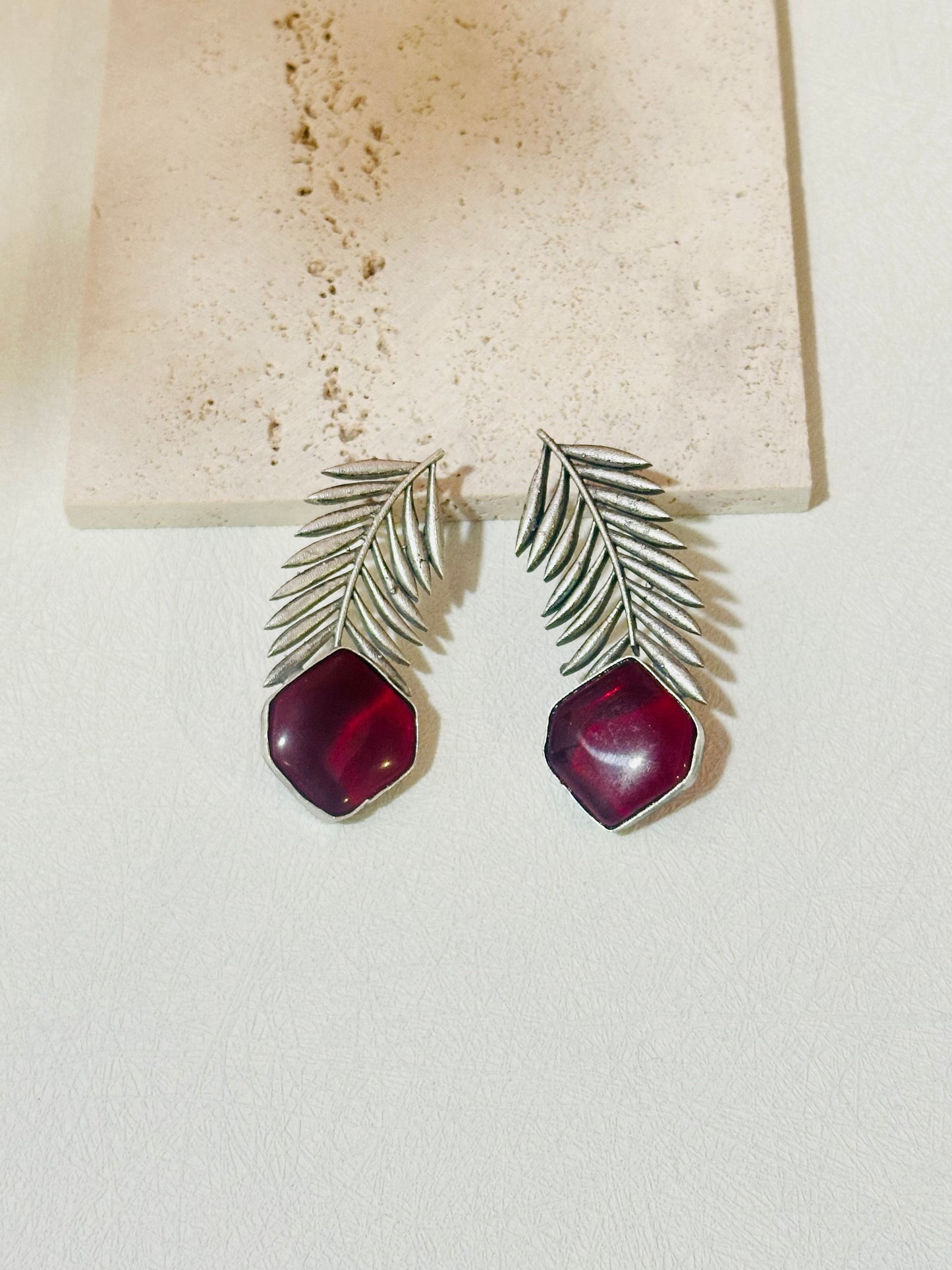 Silver Plated Leaf Earrings