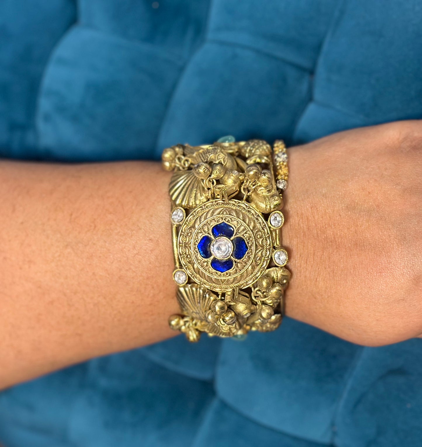 Peacock Motif Statement Cuff