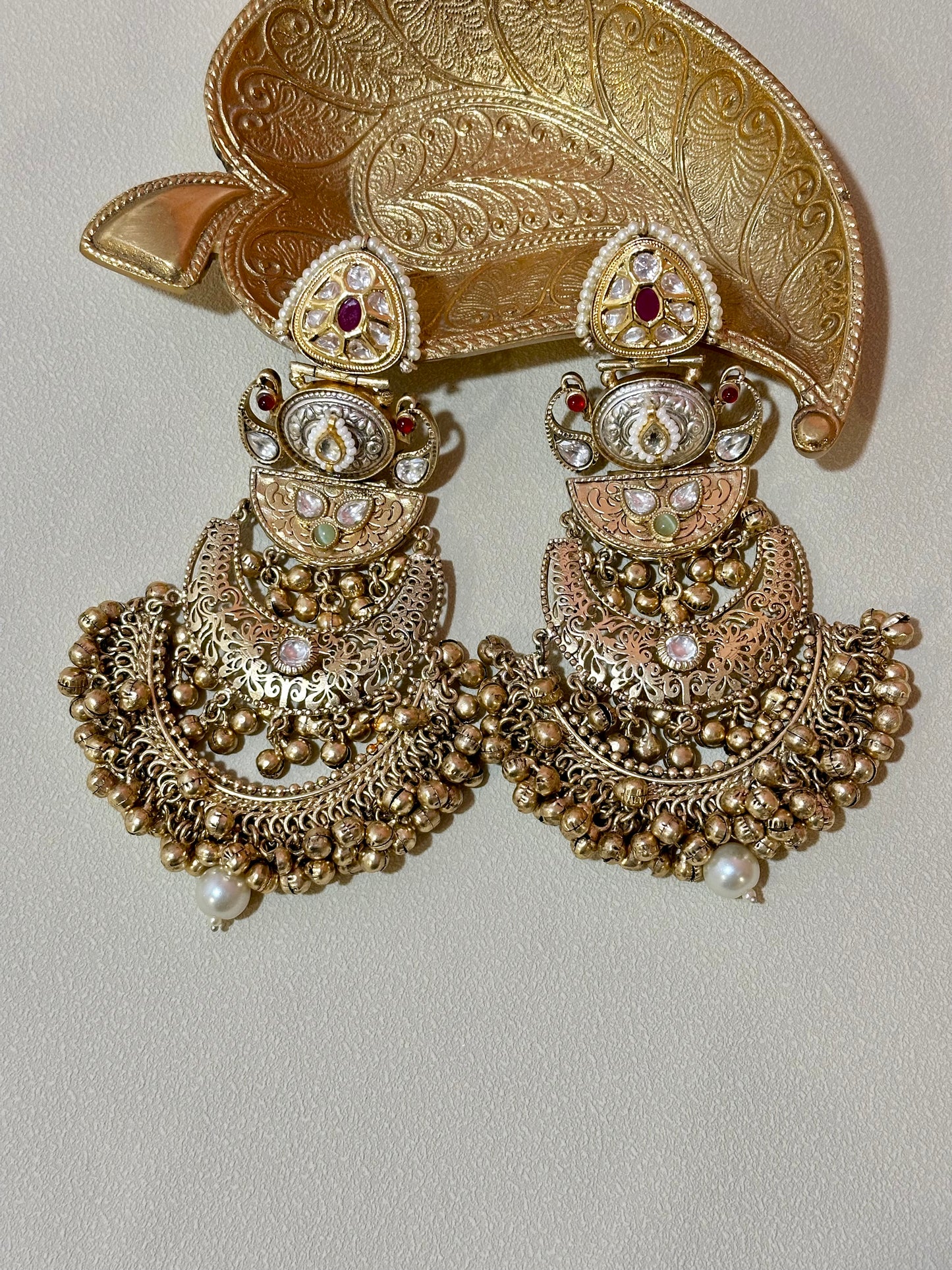 Statement Cutwork Chandbali Earrings